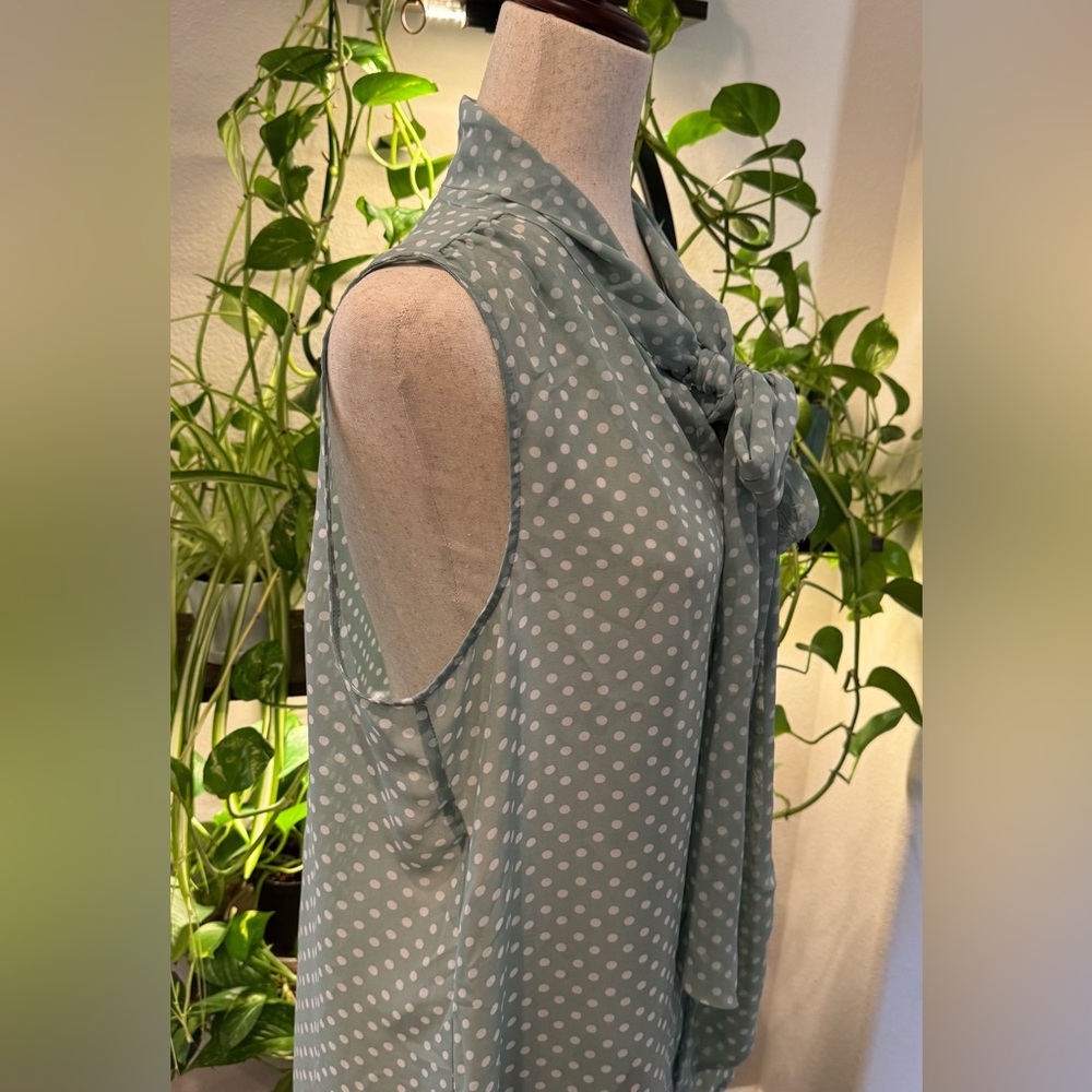 New York & Company Polka Dot Blouse - Light Blue - Picture 5 of 7